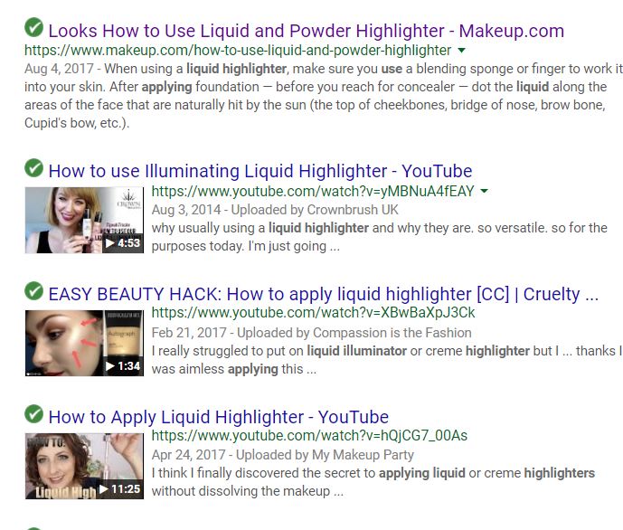 top serp results for how to use highlighter