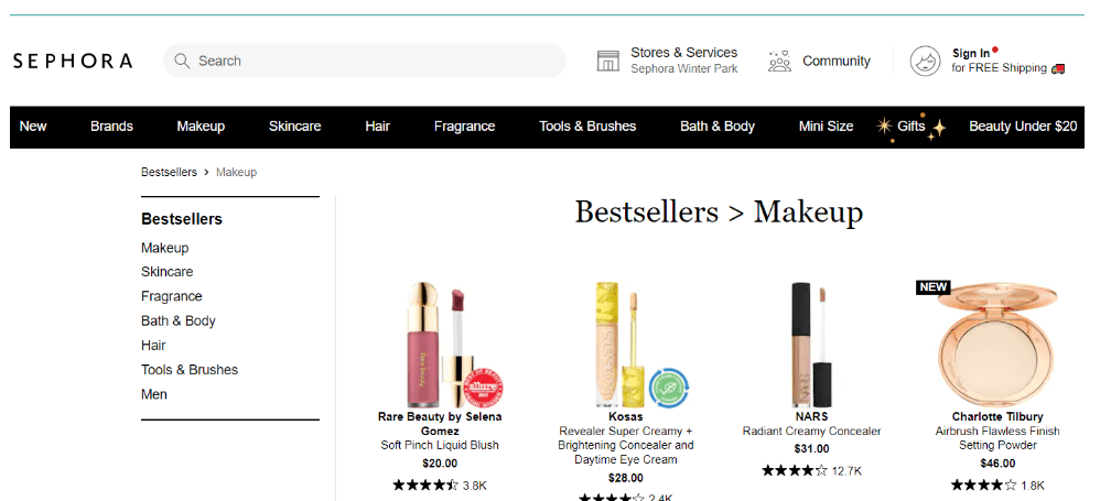 Sephora.com Best Sellers