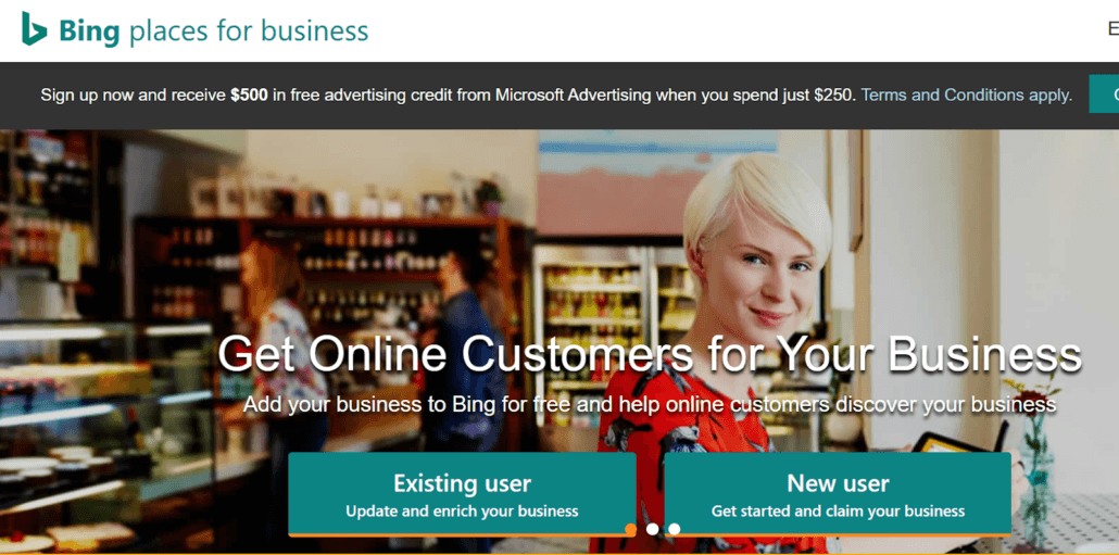 bing places homepage