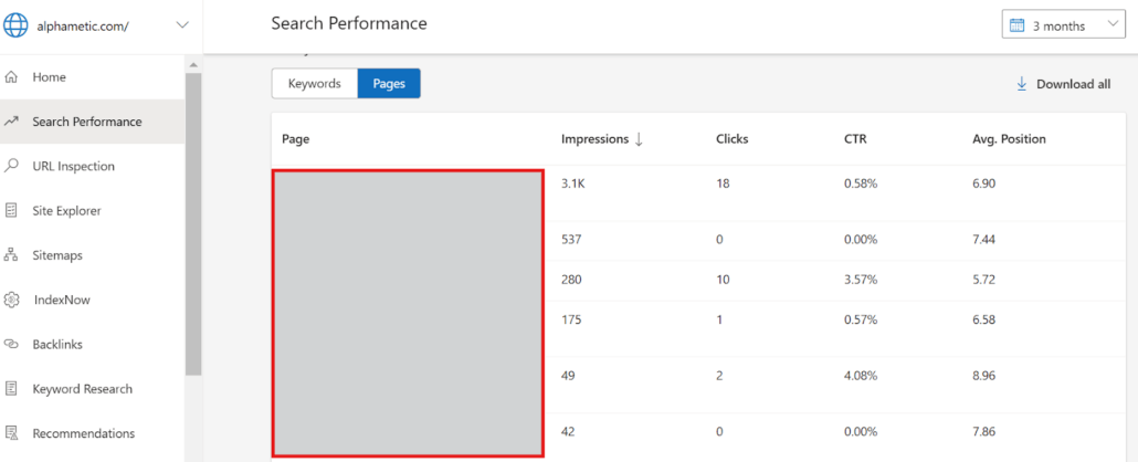 bing webmaster tool search dashboard
